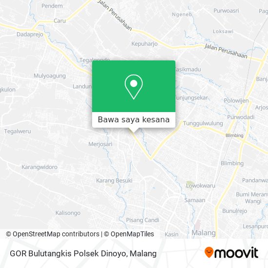 Peta GOR Bulutangkis Polsek Dinoyo