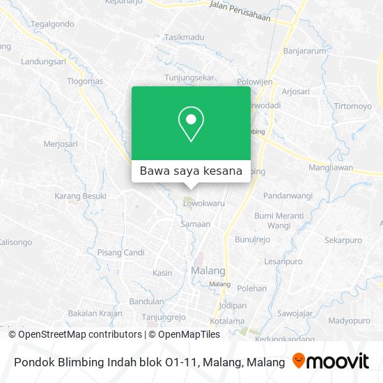 Peta Pondok Blimbing Indah blok O1-11, Malang