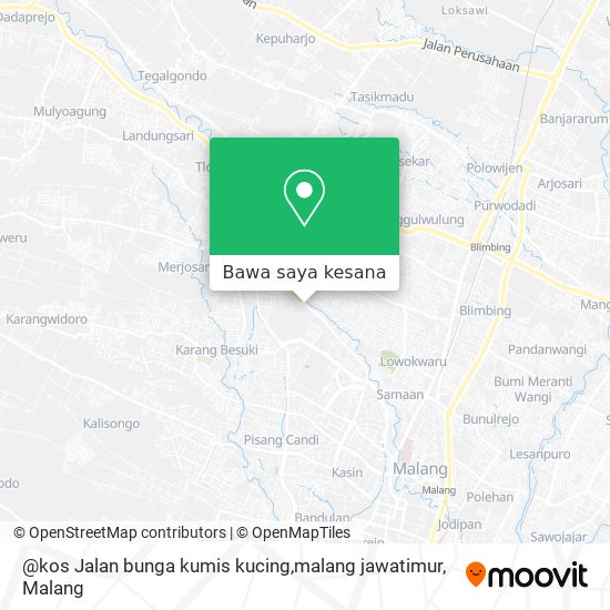 Peta @kos Jalan bunga kumis kucing,malang jawatimur