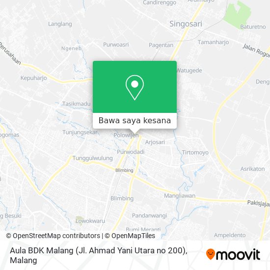 Peta Aula BDK Malang (Jl. Ahmad Yani Utara no 200)