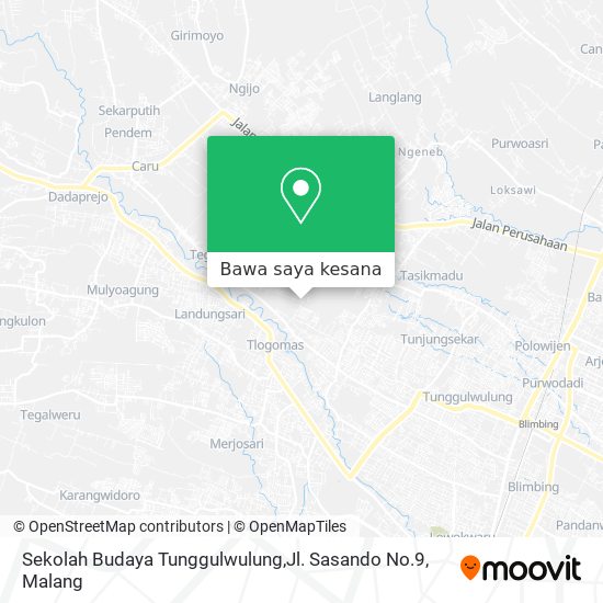 Peta Sekolah Budaya Tunggulwulung,Jl. Sasando No.9