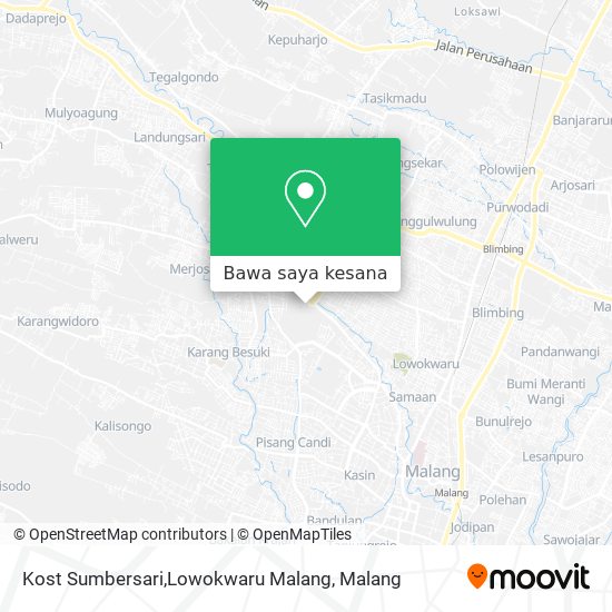 Peta Kost Sumbersari,Lowokwaru Malang