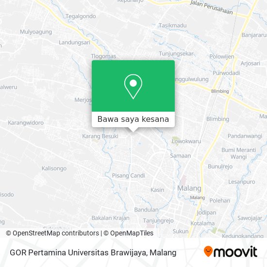 Peta GOR Pertamina Universitas Brawijaya