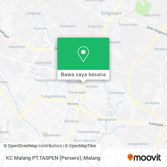 Peta KC Malang PT.TASPEN (Persero)
