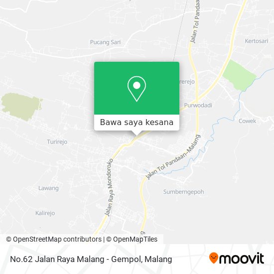 Peta No.62 Jalan Raya Malang - Gempol