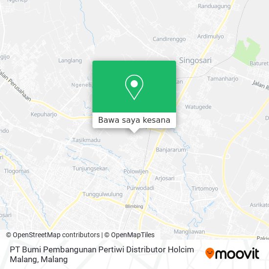Peta PT Bumi Pembangunan Pertiwi Distributor Holcim Malang