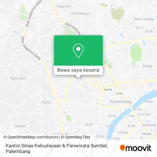 Peta Kantor Dinas Kebudayaan & Pariwisata SumSel