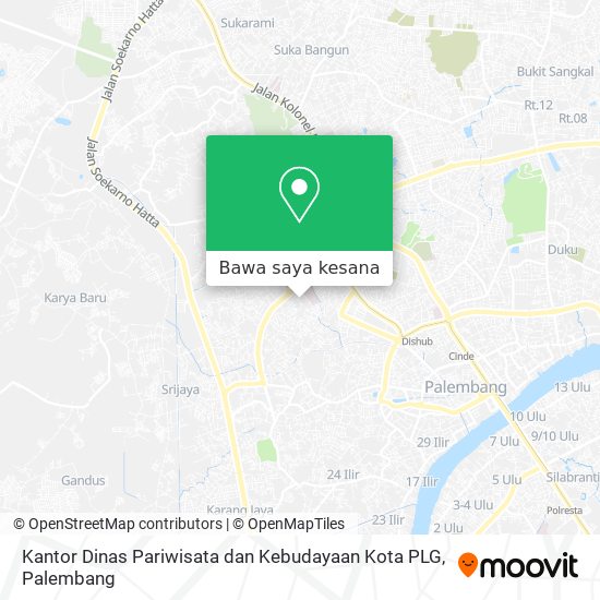 Peta Kantor Dinas Pariwisata dan Kebudayaan Kota PLG