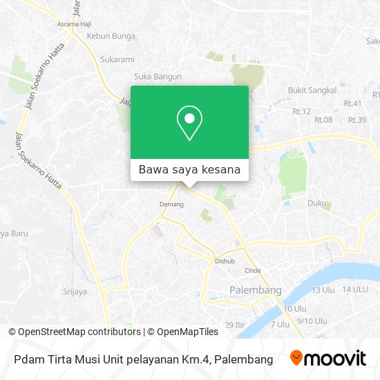 Peta Pdam Tirta Musi Unit pelayanan Km.4