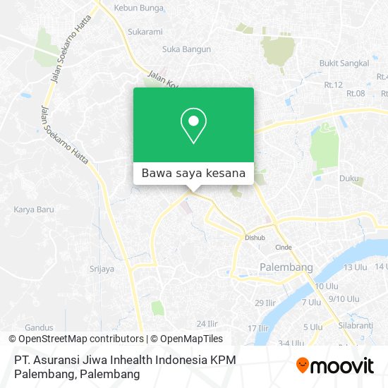 Peta PT. Asuransi Jiwa Inhealth Indonesia KPM Palembang