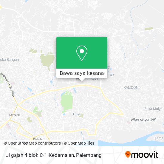 Peta Jl gajah 4 blok C-1 Kedamaian