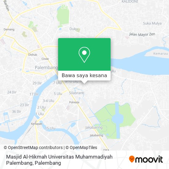 Peta Masjid Al-Hikmah Universitas Muhammadiyah Palembang