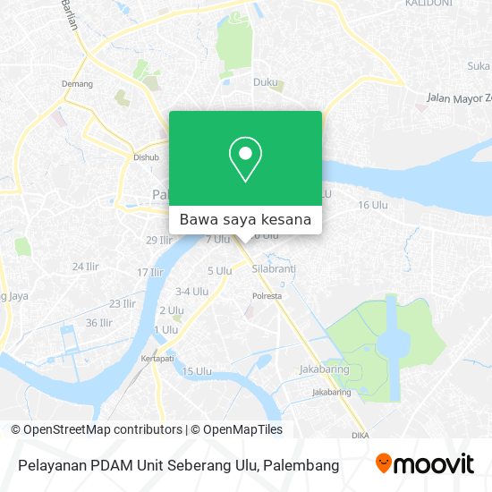 Peta Pelayanan PDAM Unit Seberang Ulu