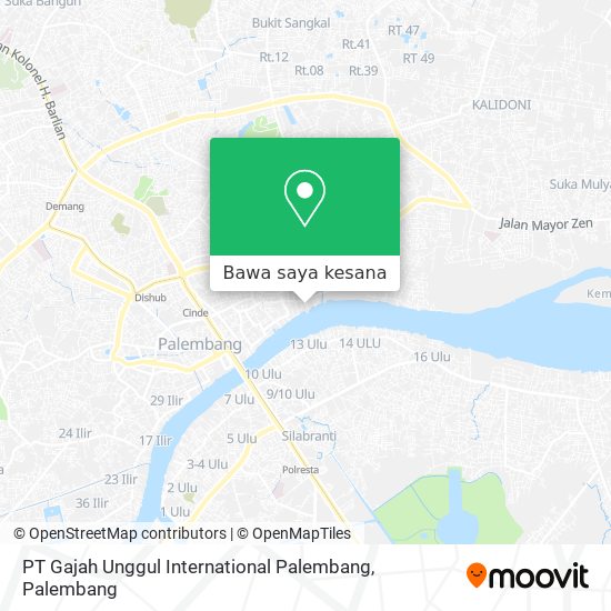 Peta PT Gajah Unggul International Palembang