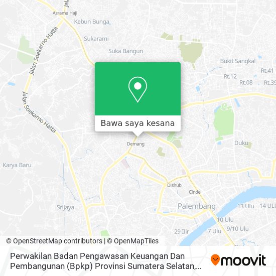 Peta Perwakilan Badan Pengawasan Keuangan Dan Pembangunan (Bpkp) Provinsi Sumatera Selatan