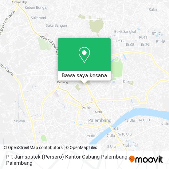 Peta PT. Jamsostek (Persero) Kantor Cabang Palembang