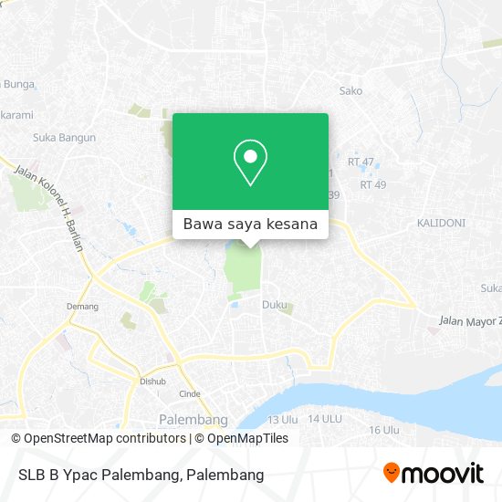 Peta SLB B Ypac Palembang