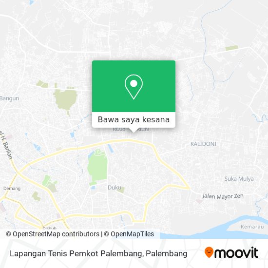 Peta Lapangan Tenis Pemkot Palembang