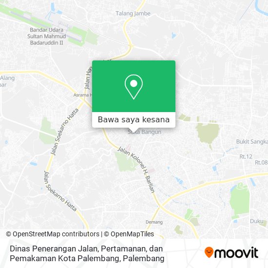 Peta Dinas Penerangan Jalan, Pertamanan, dan Pemakaman Kota Palembang