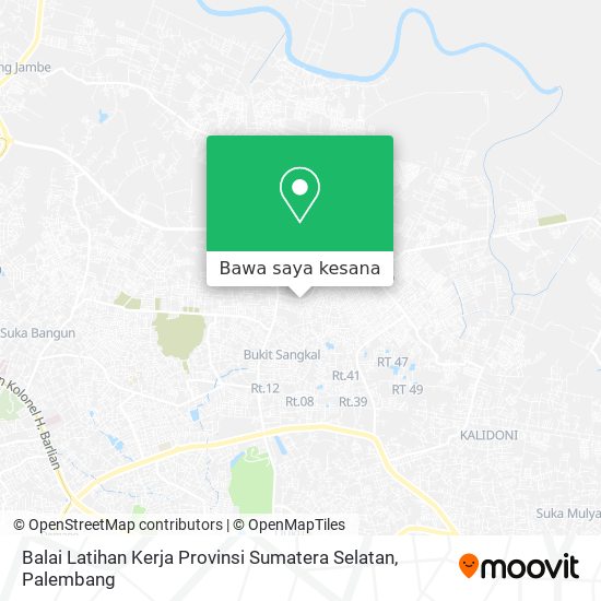 Peta Balai Latihan Kerja Provinsi Sumatera Selatan