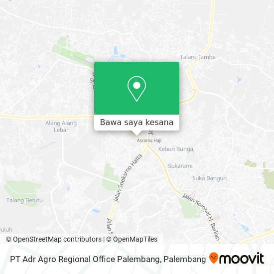 Peta PT Adr Agro Regional Office Palembang