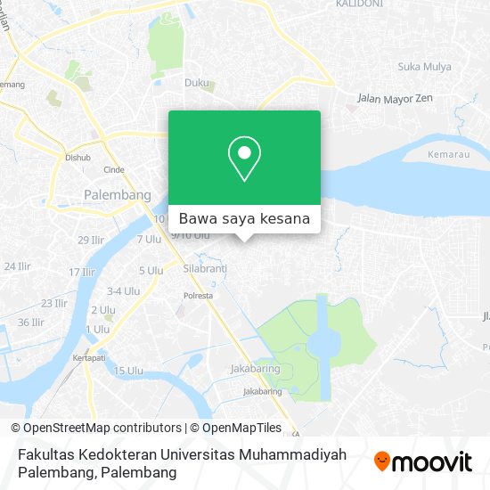 Peta Fakultas Kedokteran Universitas Muhammadiyah Palembang