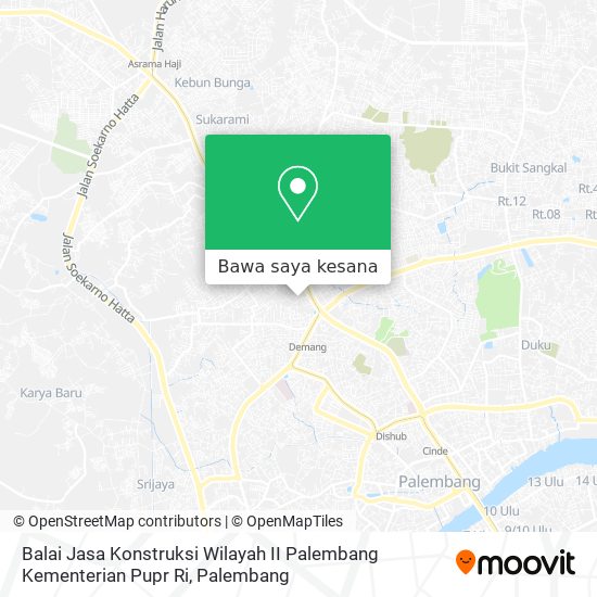 Peta Balai Jasa Konstruksi Wilayah II Palembang Kementerian Pupr Ri