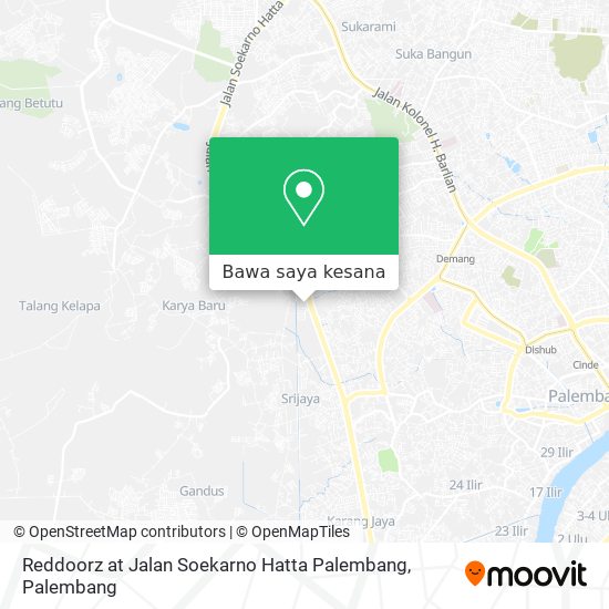 Peta Reddoorz at Jalan Soekarno Hatta Palembang
