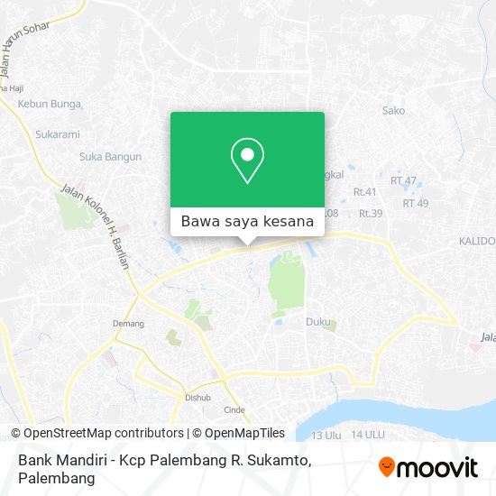 Peta Bank Mandiri - Kcp Palembang R. Sukamto