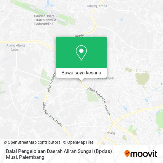 Peta Balai Pengelolaan Daerah Aliran Sungai (Bpdas) Musi