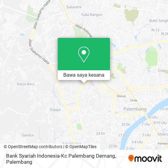 Peta Bank Syariah Indonesia-Kc Palembang Demang