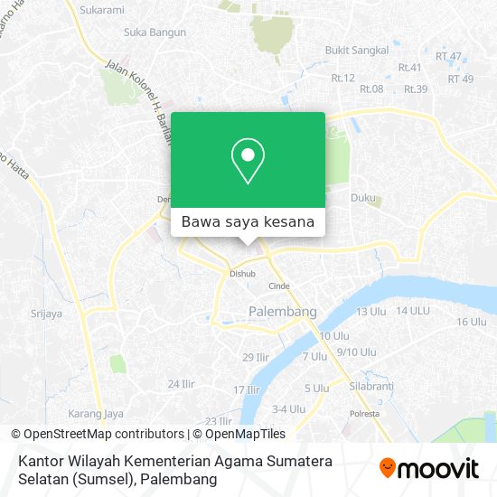 Peta Kantor Wilayah Kementerian Agama Sumatera Selatan (Sumsel)