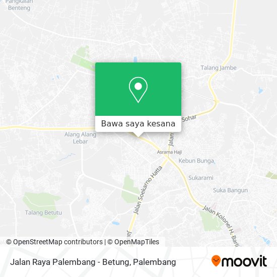 Peta Jalan Raya Palembang - Betung