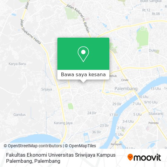 Peta Fakultas Ekonomi Universitas Sriwijaya Kampus Palembang