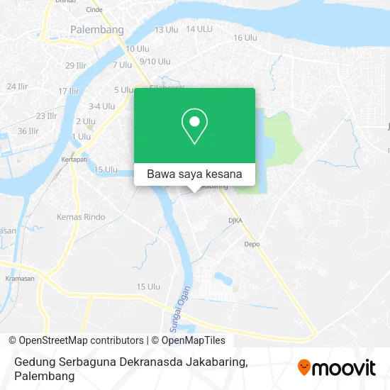 Peta Gedung Serbaguna Dekranasda Jakabaring