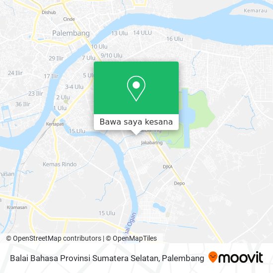 Peta Balai Bahasa Provinsi Sumatera Selatan
