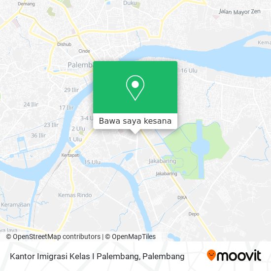 Peta Kantor Imigrasi Kelas I Palembang