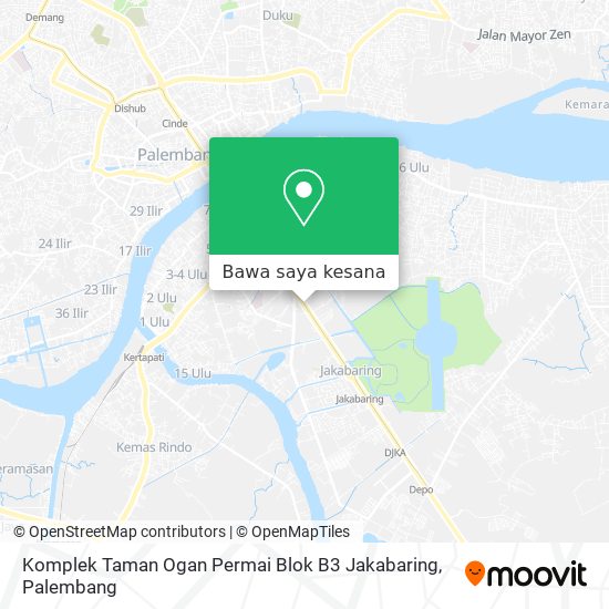 Peta Komplek Taman Ogan Permai Blok B3 Jakabaring