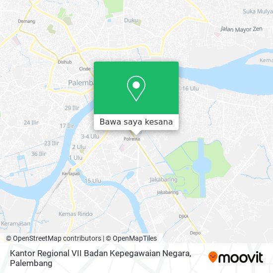 Peta Kantor Regional VII Badan Kepegawaian Negara