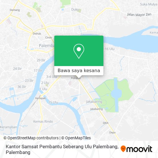 Peta Kantor Samsat Pembantu Seberang Ulu Palembang