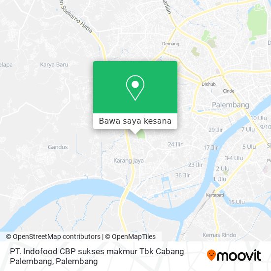 Peta PT. Indofood CBP sukses makmur Tbk Cabang Palembang