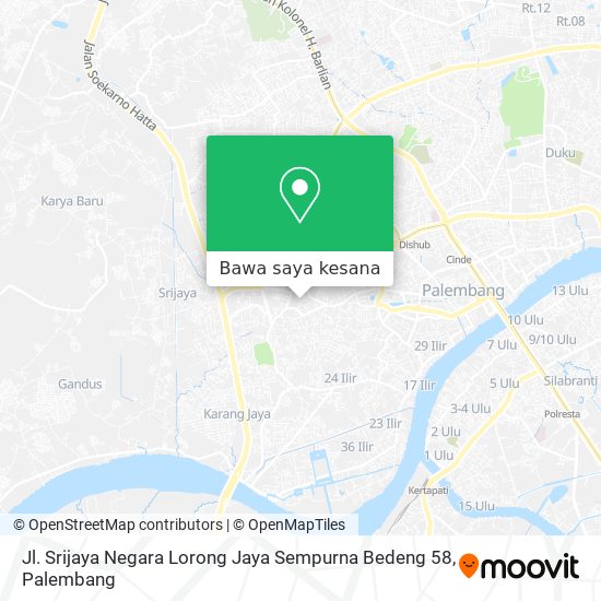 Peta Jl. Srijaya Negara Lorong Jaya Sempurna Bedeng 58