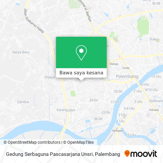 Peta Gedung Serbaguna Pascasarjana Unsri