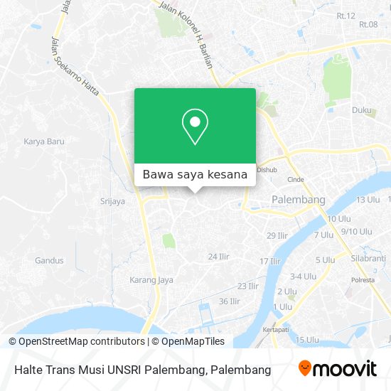 Peta Halte Trans Musi UNSRI Palembang