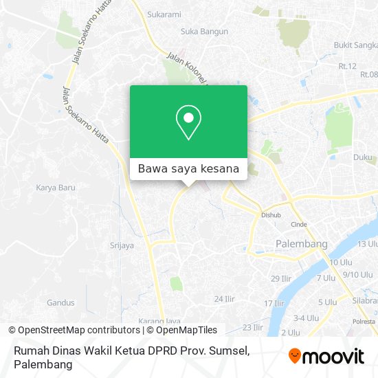 Peta Rumah Dinas Wakil Ketua DPRD Prov. Sumsel