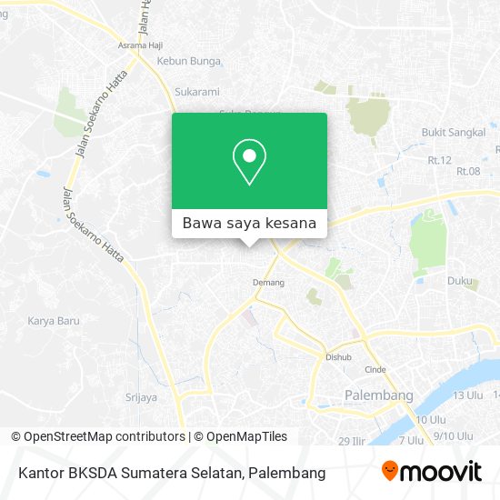 Peta Kantor BKSDA Sumatera Selatan