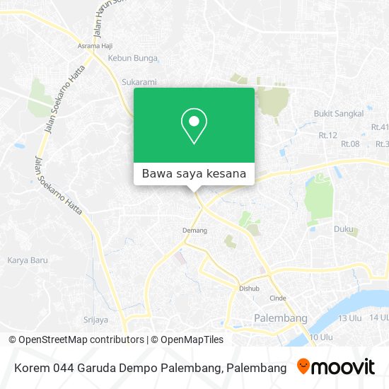 Peta Korem 044 Garuda Dempo Palembang