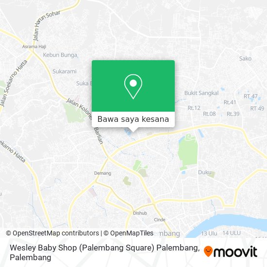 Peta Wesley Baby Shop (Palembang Square) Palembang