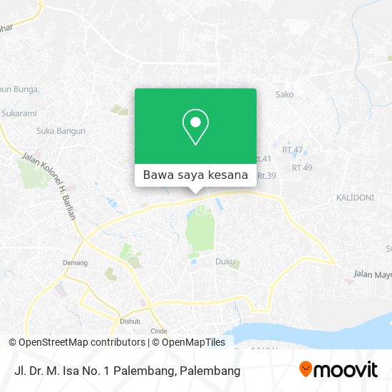 Peta Jl. Dr. M. Isa No. 1 Palembang