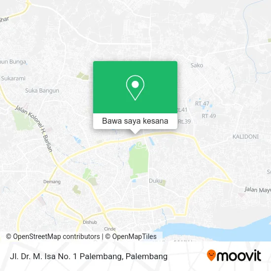 Peta Jl. Dr. M. Isa No. 1 Palembang